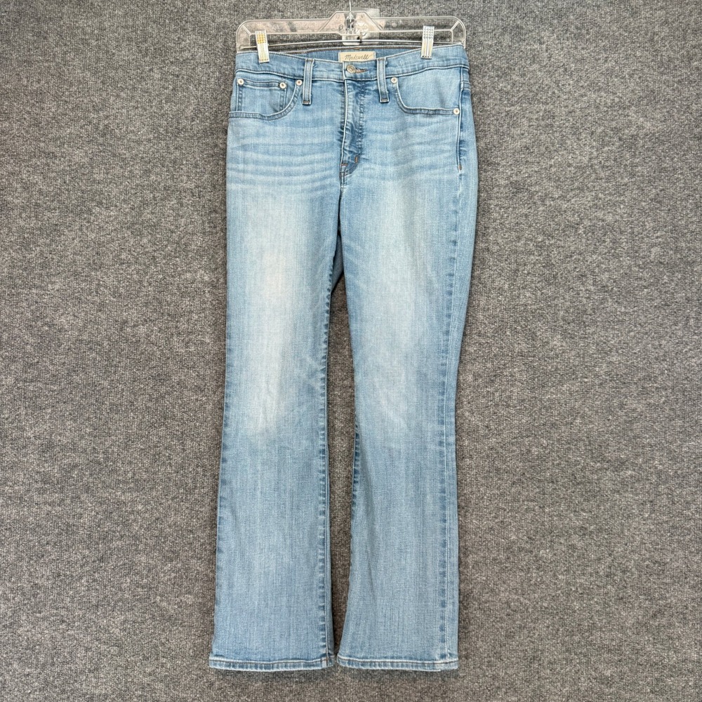 Madewell Cali Demi Boot Jeans Womens‎ 24 Blue High Rise Stretch Light Wash Denim